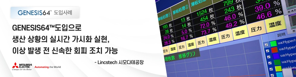 GENESIS64도입으로 생산 상황의 실시간 가시화 실현, 이상 발생 전 신속한 회피 조치 가능